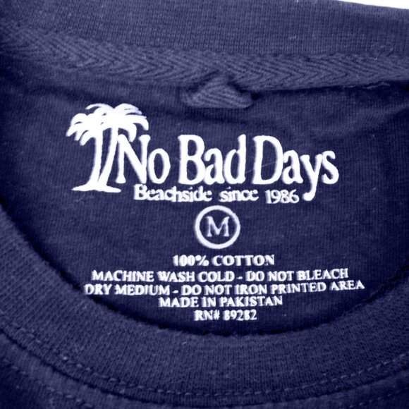 Men's T Shirt Island Sounds Graphic Tropical Print Short Sleeve New Navy Blue - Picture 4 of 5